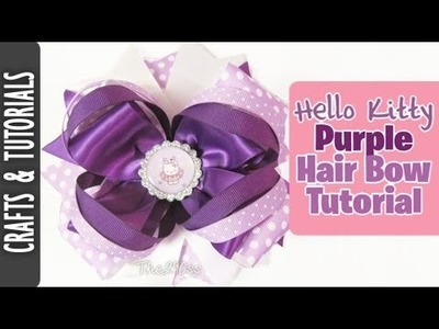 Hello Kitty Inspired Purple Hair Bow Tutorial!