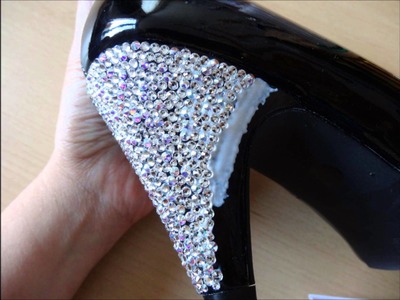 How to Embellished shoe heels with Crystals. DIY Swarovski Crystal Shoes