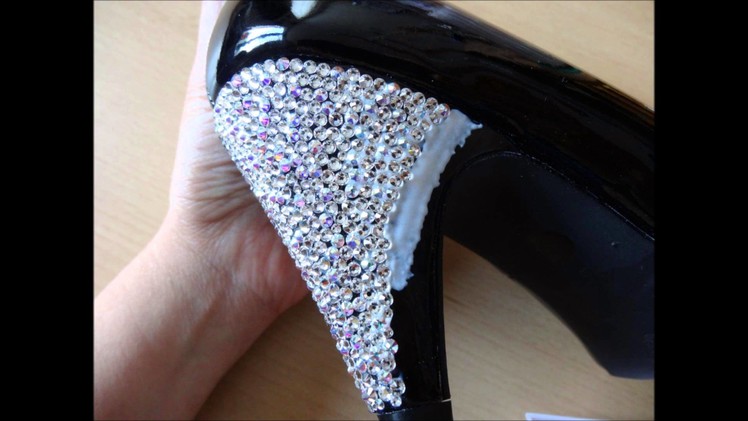 How to Embellished shoe heels with Crystals. DIY Swarovski Crystal Shoes