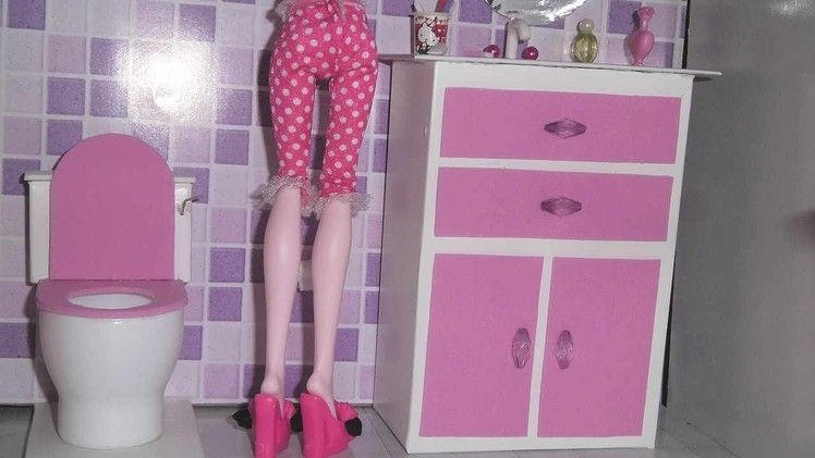 How to make a bathroom (Sink cabinet) for doll Monster High, Barbie, etc