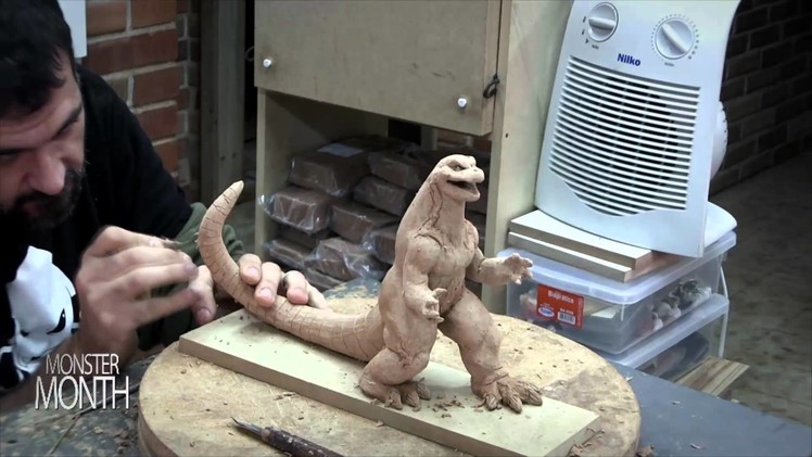 HOW TO SCULPT AN ATOMIC MONSTER GODZILLA - PART 2 - MONSTER MONTH - DAY 21