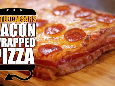 Little Caesar's Bacon Wrapped Deep Deep Dish Pizza Recipe Remake  |  HellthyJunkFood