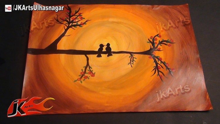Love Birds Painting | How to Acrylic Painting | JK Arts 593