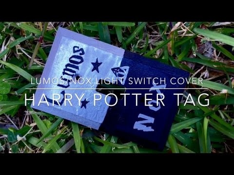 Lumos.Nox light switch cover and Harry Potter tag