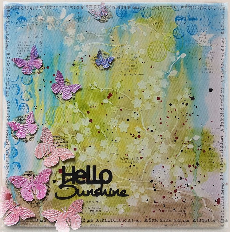 Mixed Media Canvas using Rubber Dance Stamps and Gelatos Tutorial