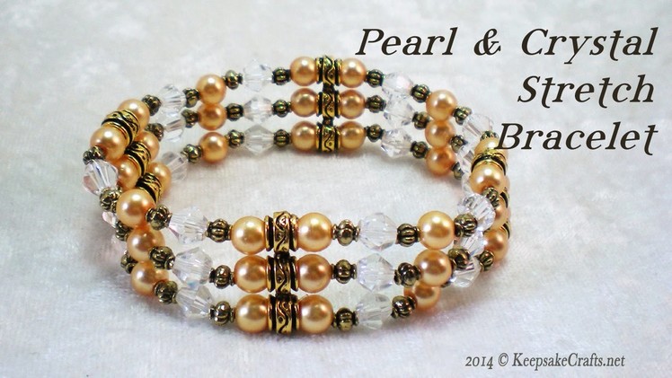 Pearl & Crystal Stretch Bracelet Tutorial