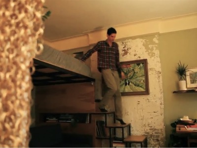 Product designer turns 271sq ft into a "tree house" apt - Tiny Eclectic Amazing Spaces video