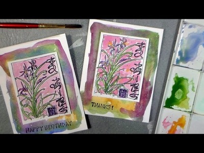 Quick & Easy Splashy Stamped Watercolor Card!