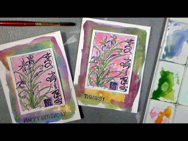 Quick & Easy Splashy Stamped Watercolor Card!