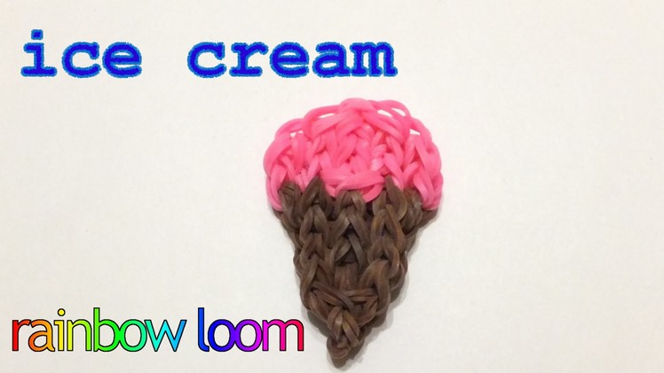 Rainbow loom Ice Cream Cone charm | How to make loom bands ijsje | easy