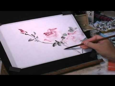 Watercolor Tutorial: How to Wield a Chinese Brush to Paint Roses