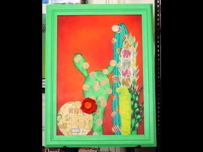 Collage -  Pintura Decorativa -  Cactus - Claudia Kunze