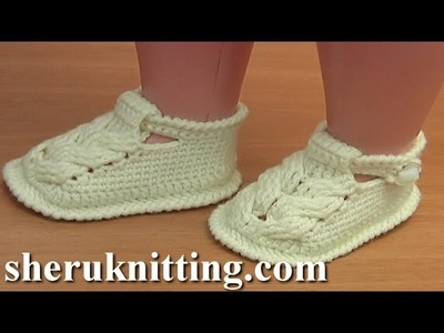 Crochet Cable Stitch Buckle Shoes For Baby Tutorial 54 Part 3 of 3