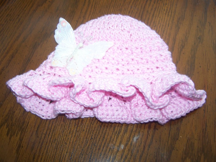 Crochet toddler girl sparkle cotton sunhat