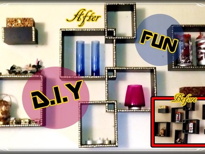 Decorate your wall shelf hanging with thumb pins