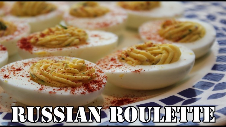 Deviled Egg Russian Roulette With Wasabi Oil