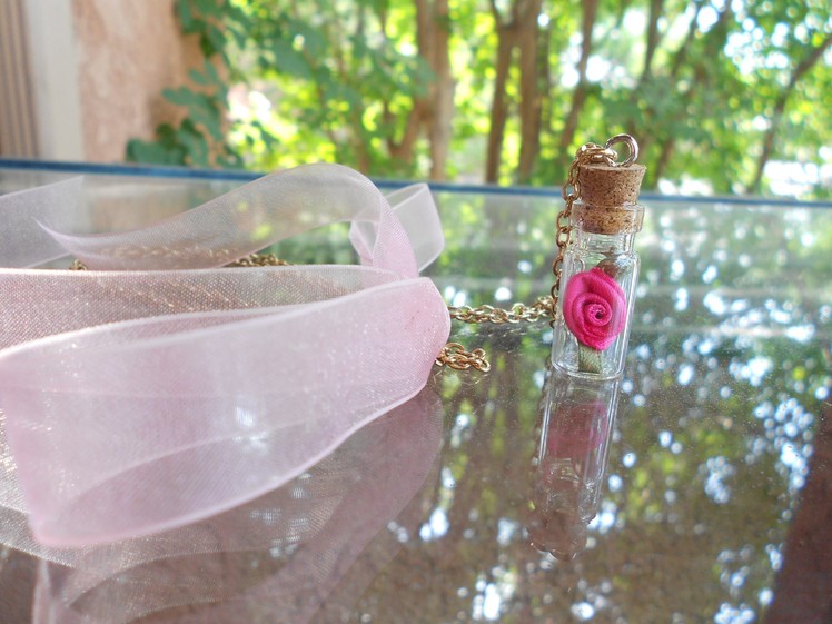 DIY Beauty & The Beast Inspired Rose in a Bottle Necklace