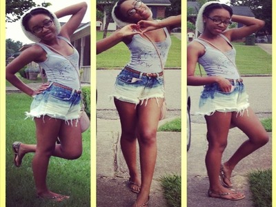 DIY:  Distressed, Ombre High Waisted Shorts | BeautybyTommie