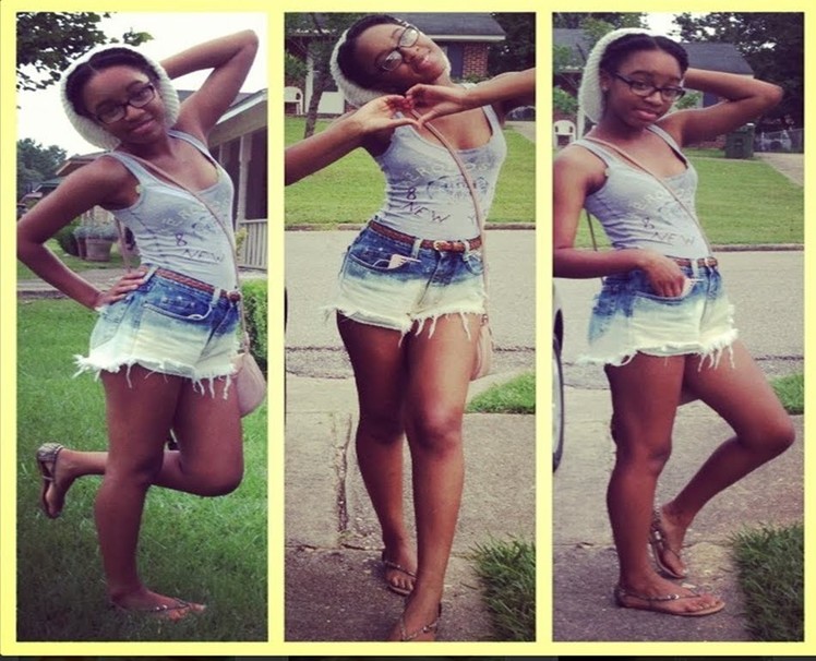 DIY:  Distressed, Ombre High Waisted Shorts | BeautybyTommie