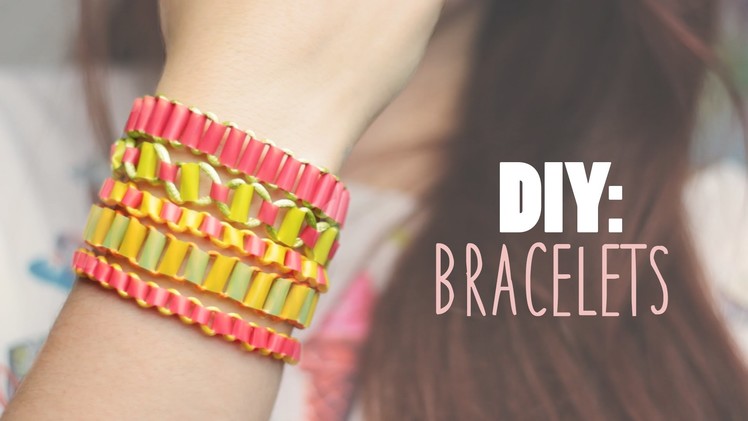 DIY: Easy Bracelets using Drinking Straws - Recycling Project