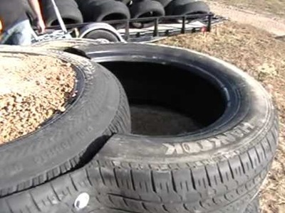 Earthship Construction, Half Tires for blocks