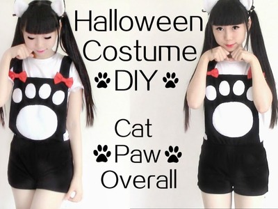 Easy Halloween Costume DIY : Cat Paw Overall Costume Inspired by Vocaloid Len