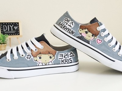 EXO-k Canvas Shoes painting tutorial