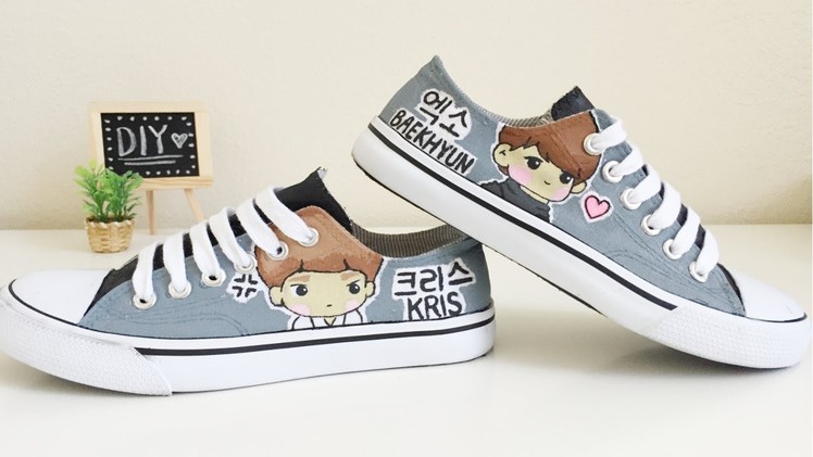 EXO-k Canvas Shoes painting tutorial