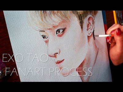 EXO Tao | Watercolor painting [Fan Art Process]