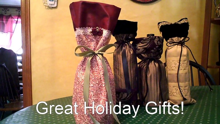 HOLIDAY GIFT PROJECT how to make a decorative bottle bag cover.