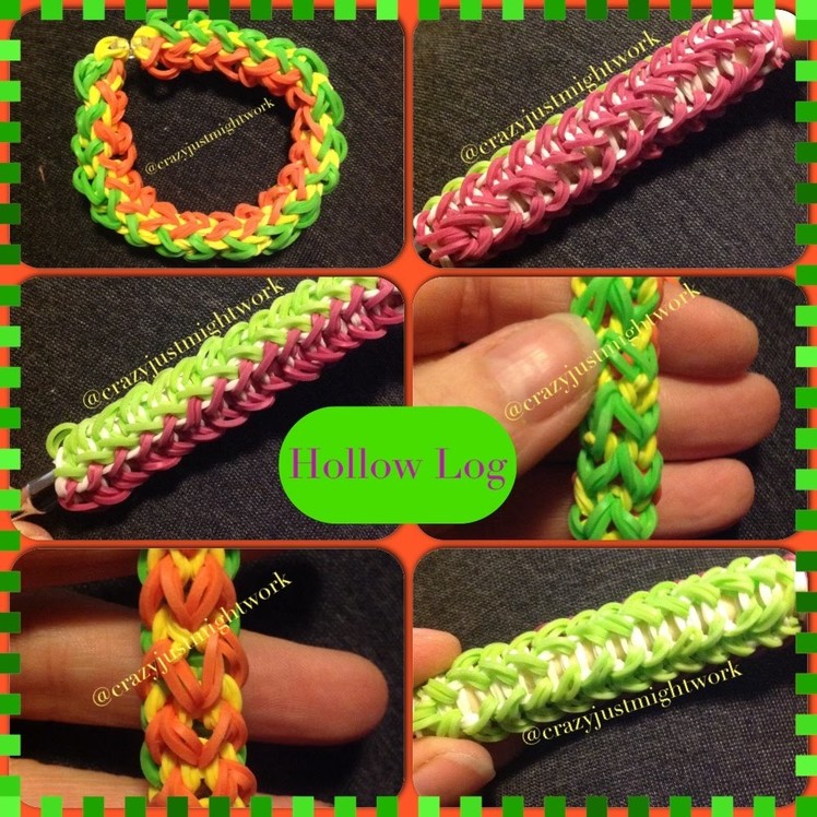 Hollow Log Bracelet.Hook Grip.Pencil Grip Tutorial - Monster Tail (can be done on Rainbow Loom)