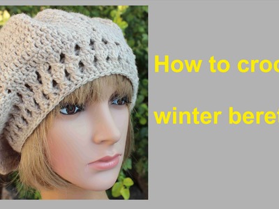 How to crochet winter beret hat free pattern tutorial by wwwika