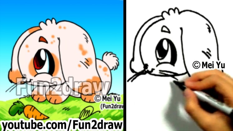 How to Draw a Bunny - Draw Animals - Easy Drawings - Fun2draw