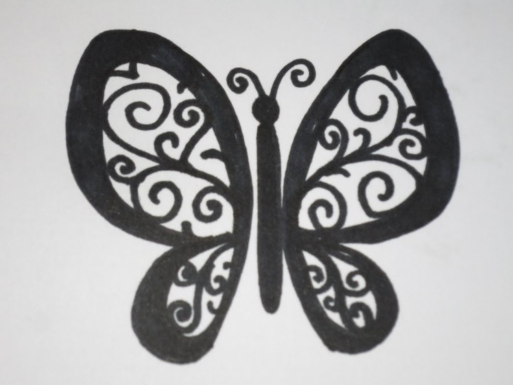 How To Draw a Butterfly Easy With Swirls and Curls