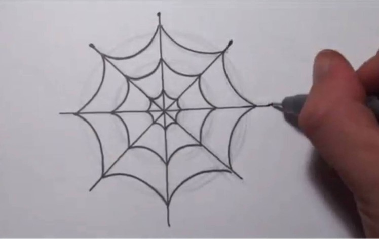 How To Draw a Simple Spider Web