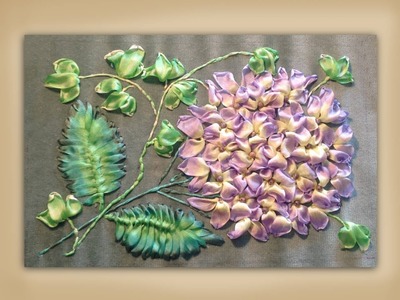 How to embroider a silk ribbon hydrangea and ivy group
