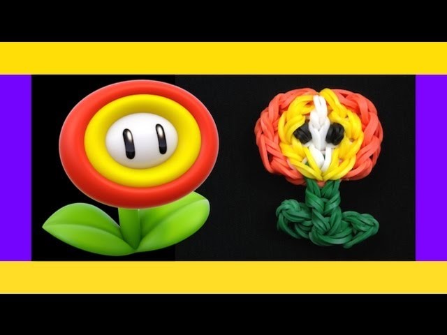 HOW TO MAKE A RAINBOW LOOM CHARMS EASY MARIO FIRE FLOWER