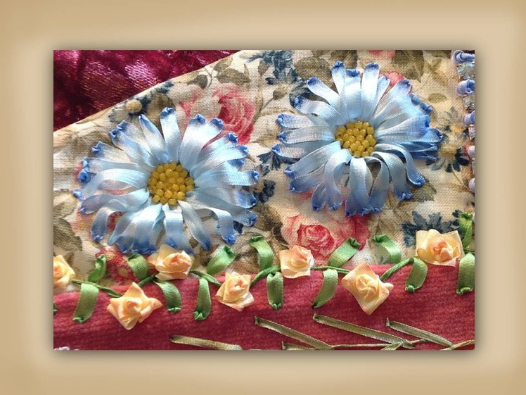 How to make silk ribbon embroidered aster daisy flower