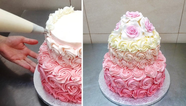 How To Pipe Buttercream Roses by CakesStepbyStep