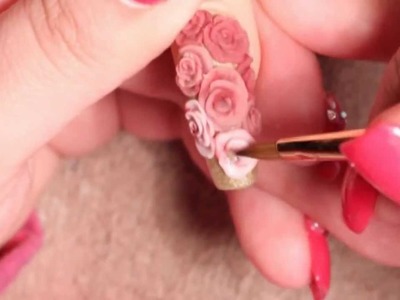 Nails with 3D Roses - Collab