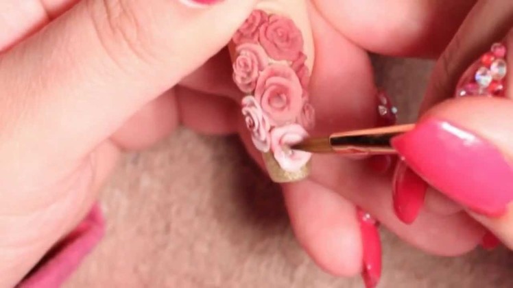 Nails with 3D Roses - Collab