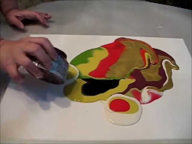 Poured  Paint Technique. Sooooo COOL!