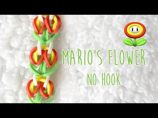 Rainbow Loom Bands  Mario's Flower No Hook Tutorial (2 Peg)