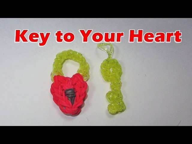 Rainbow Loom: Heart Lock and Key Charm (Valentine's Day, Love, Boyfriend, Girlfriend)