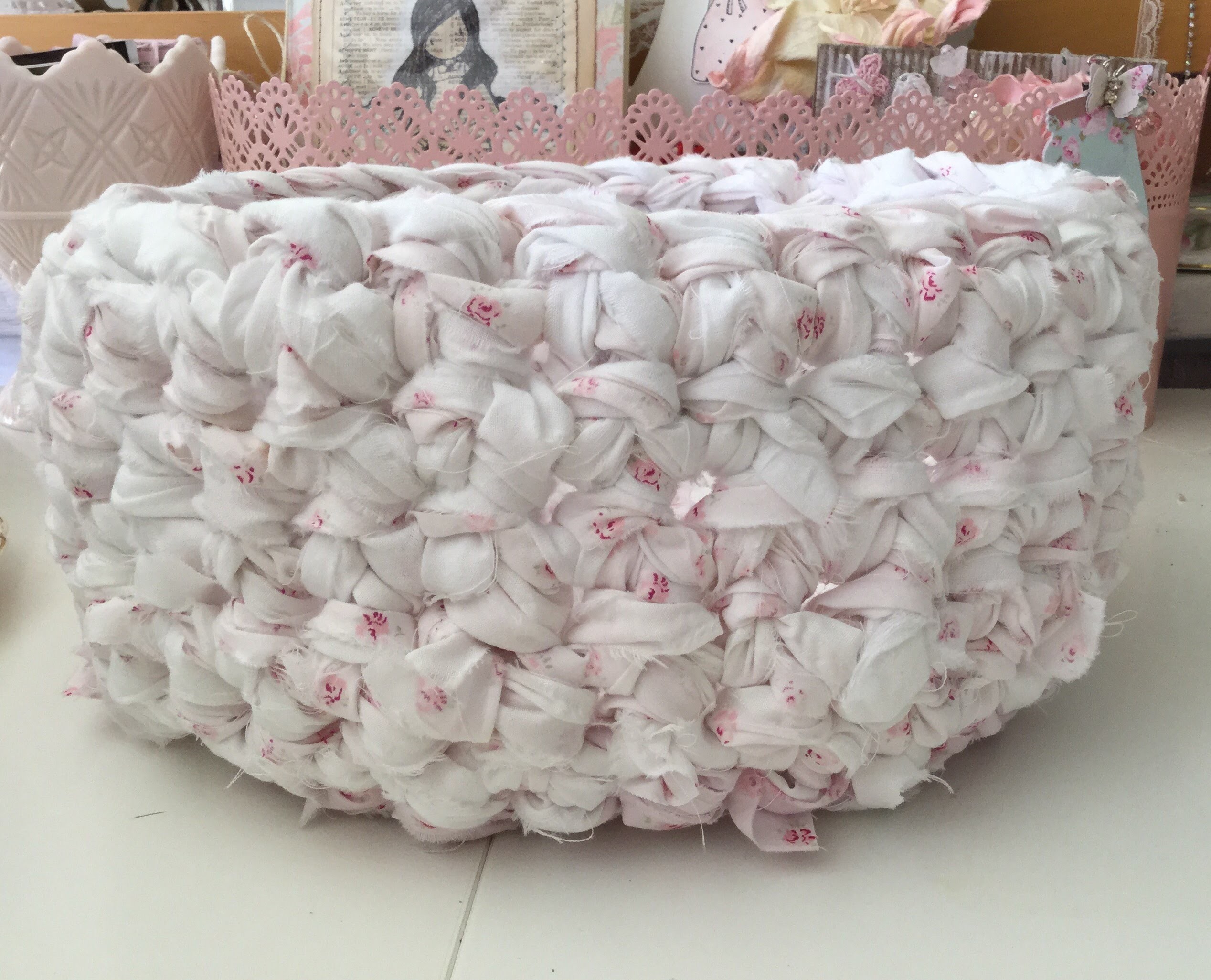 Shabby Chic Crochet Rag Basket Tutorial