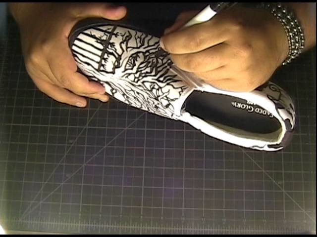 Shoe Art  Freestyle Drawing (pen and ink)