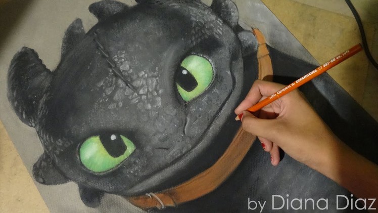 Speed Drawing: Toothless.Chimuelo (How To Train Your Dragon) | Diana Díaz