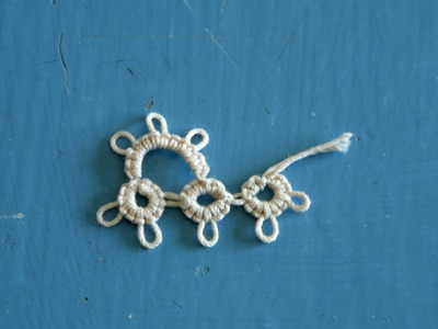 Tatting - Split Ring (SR.) Out the Side and Mock Picots (p) in Needle Tatting by RustiKate