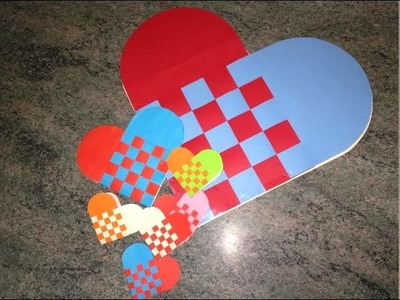 Tutorial de como hacer una corazón trenzado de papel, bicolor o tricolor.How to make a paper heart