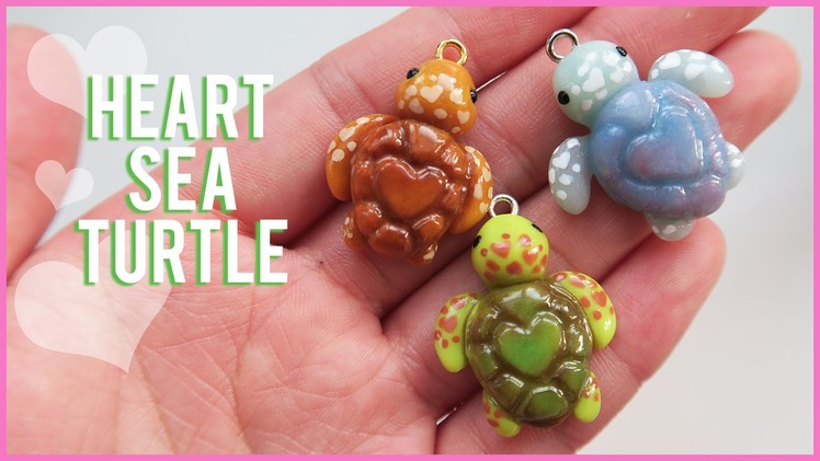 Tutorial: Heart Sea Turtle polymer clay charms || Collab with Heather Wells